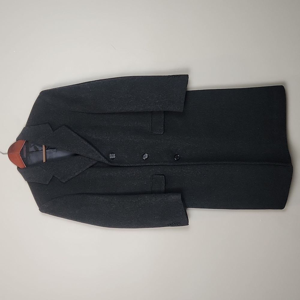 Nino Cerruti Charcoal Gray Wool and Cashmere Blend Long‎ Coat 36S